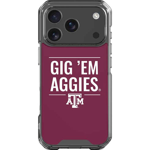 Texas A&M University Gig Em Aggies iPhone 17 Pro Clear Case