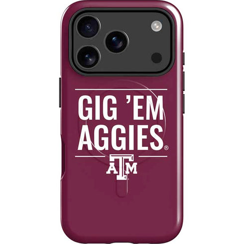 Texas A&M University Gig Em Aggies iPhone 17 Pro Magsafe Impact Case