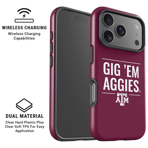 Texas A&M University Gig Em Aggies iPhone 17 Pro Magsafe Impact Case