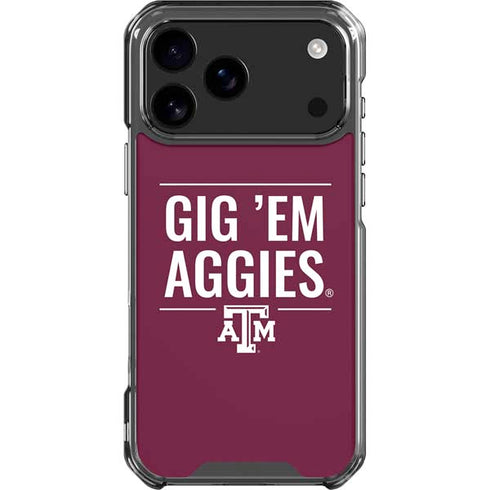 Texas A&M University Gig Em Aggies iPhone 17 Pro Max Clear Case