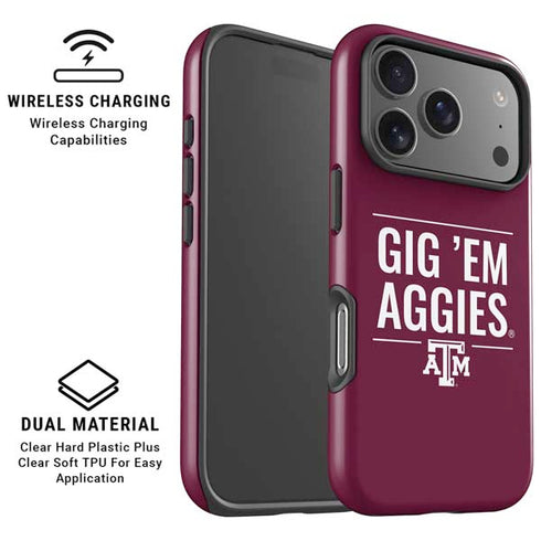 Texas A&M University Gig Em Aggies iPhone 17 Pro Max Magsafe Impact Case