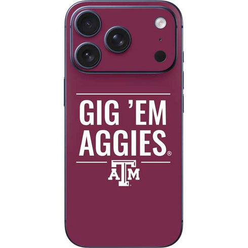 Texas A&M University Gig Em Aggies iPhone 17 Pro Max Skin