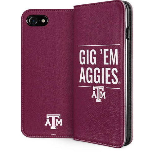 Texas A&M University Gig Em Aggies iPhone SE (2nd & 3rd Gen) Folio Case