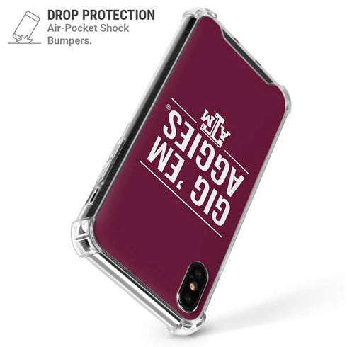 Texas A&M University Gig Em Aggies iPhone X/XS Clear Case