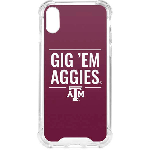 Texas A&M University Gig Em Aggies iPhone XS Clear Case