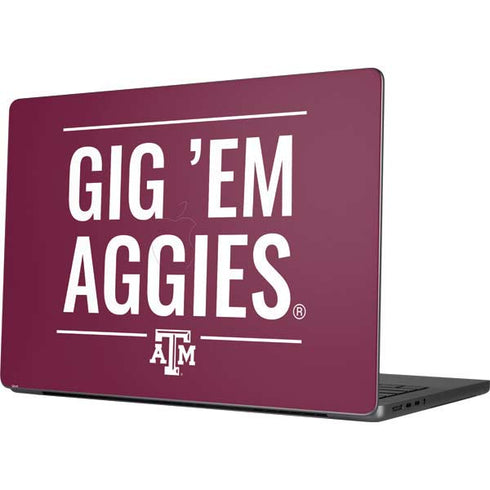 Texas A&M University Gig Em Aggies Apple MacBook Pro 14-inch Skin