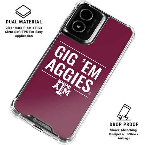 Texas A&M University Gig Em Aggies Moto G Power 5G (2024) Clear Case