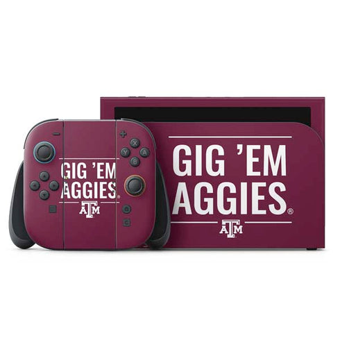 Texas A&M University Gig Em Aggies Nintendo Skins
