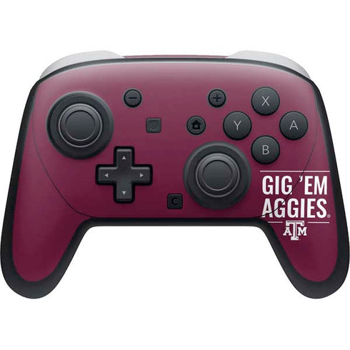 Texas A&M University Gig Em Aggies Nintendo Switch 2 (2025) Pro Controller Skin