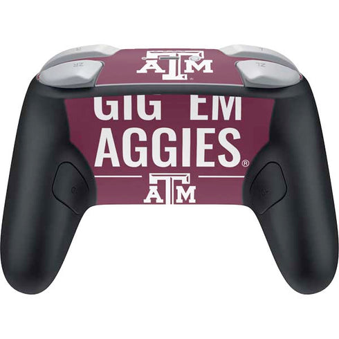 Texas A&M University Gig Em Aggies Nintendo Switch 2 (2025) Pro Controller Skin