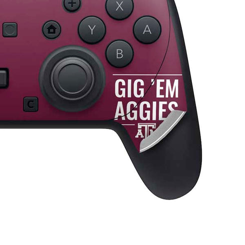 Texas A&M University Gig Em Aggies Nintendo Switch 2 (2025) Pro Controller Skin
