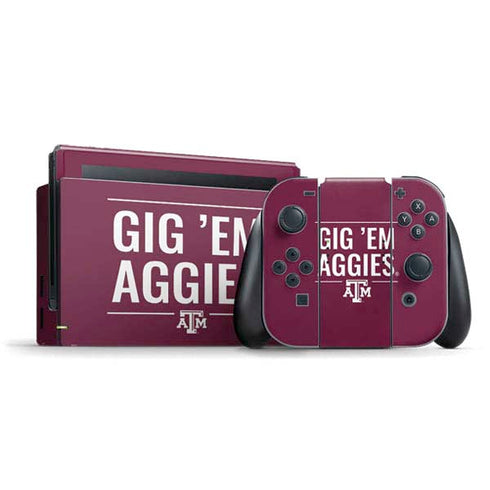 Texas A&M University Gig Em Aggies Nintendo Skins