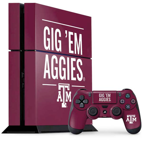 Texas A&M University Gig Em Aggies PlayStation PS4 Skins