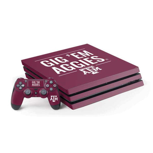 Texas A&M University Gig Em Aggies PlayStation PS4 Skins