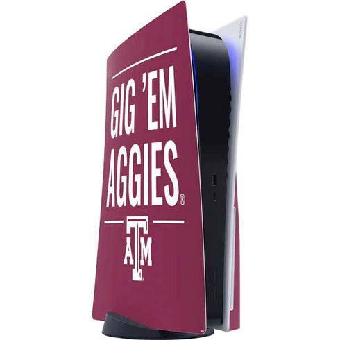 Texas A&M University Gig Em Aggies PlayStation PS5 Skins