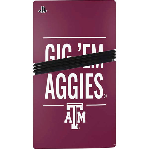 Texas A&M University Gig Em Aggies PS5 Pro Bundle Skin