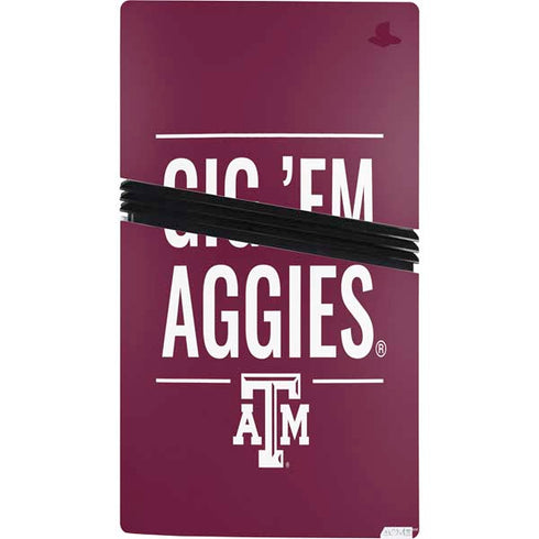 Texas A&M University Gig Em Aggies PS5 Pro Bundle Skin