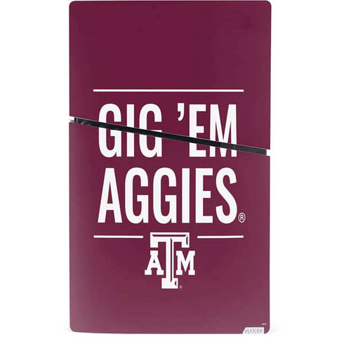 Texas A&M University Gig Em Aggies PS5 Slim Digital Edition Console Skin