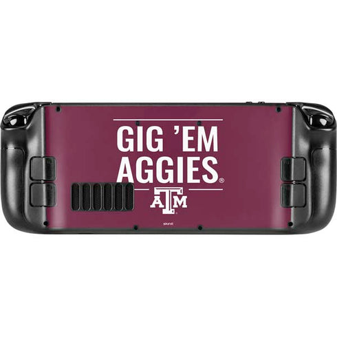 Texas A&M University Gig Em Aggies Steam Deck Handheld Gaming Computer Skin