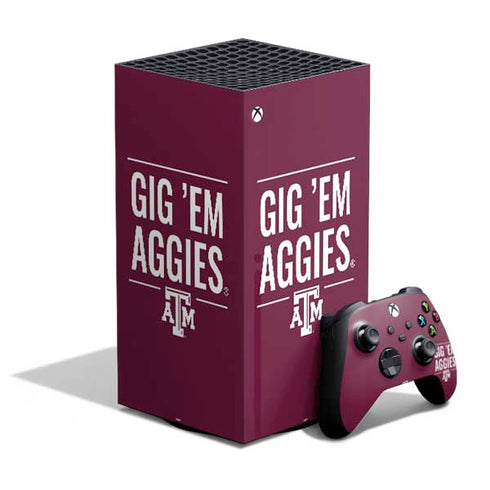 Texas A&M University Gig Em Aggies XBox Series X Digital Edition Bundle Skin