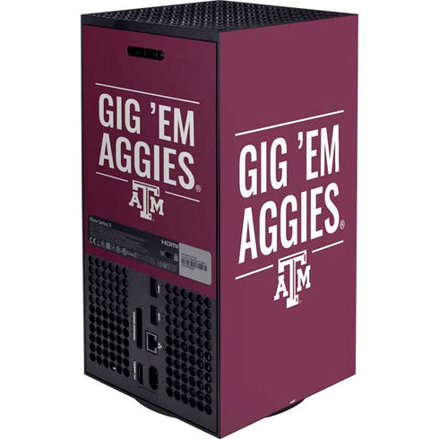 Texas A&M University Gig Em Aggies XBox Series X Digital Edition Bundle Skin