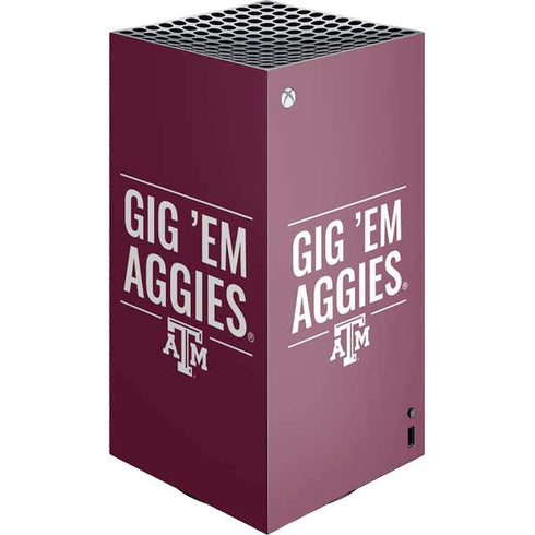 Texas A&M University Gig Em Aggies XBox Series X Digital Edition Console Skin