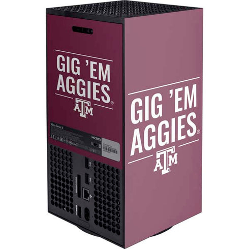 Texas A&M University Gig Em Aggies XBox Series X Digital Edition Console Skin