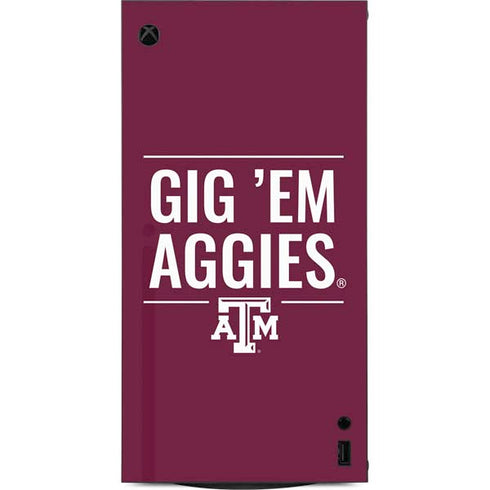 Texas A&M University Gig Em Aggies XBox Series X Digital Edition Console Skin