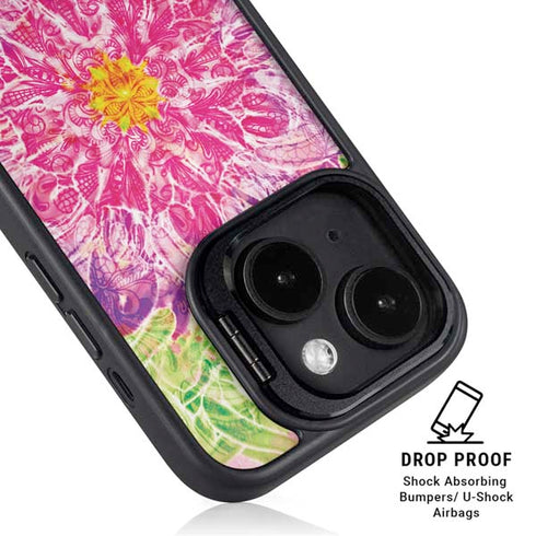 Ginseng Flower iPhone 15 Plus Kickstand Case