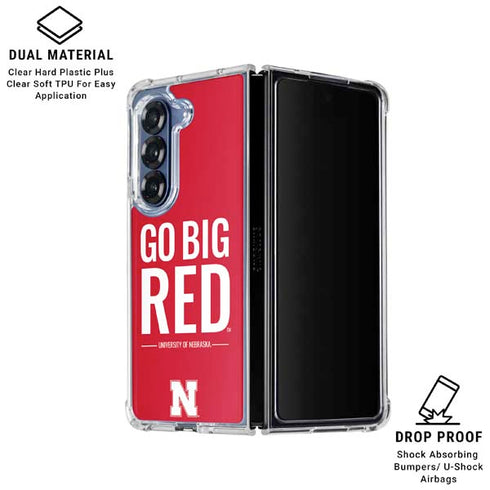 University of Nebraska Go Big Red Galaxy Z Fold6 Clear Case