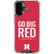 University of Nebraska Go Big Red iPhone 16 Plus Clear Case
