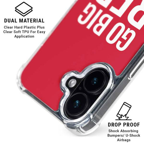 University of Nebraska Go Big Red iPhone 16 Plus Clear Case