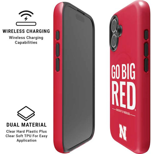University of Nebraska Go Big Red iPhone 16 Plus Magsafe Impact Case