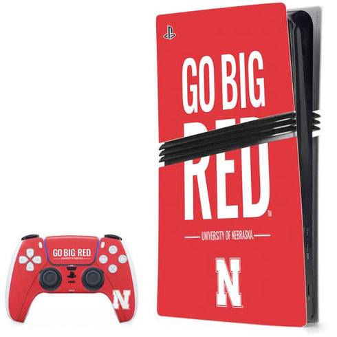 University of Nebraska Go Big Red PS5 Pro Bundle Skin