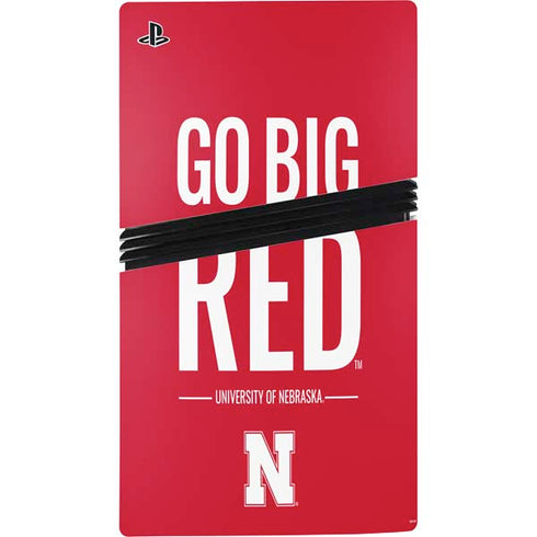 University of Nebraska Go Big Red PS5 Pro Disk Console Skin