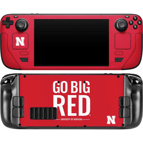 University of Nebraska Go Big Red Steam Deck Handheld Gaming Computer OLED Skin