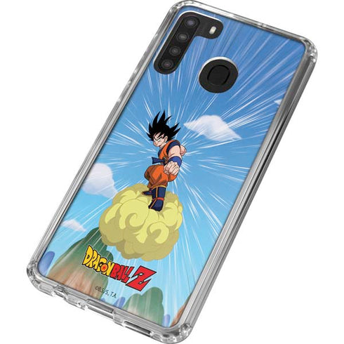 Dragon Ball Z Goku and Nimbus Galaxy A21 Clear Case