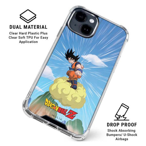 Dragon Ball Z Goku and Nimbus iPhone 14 Plus Clear Case