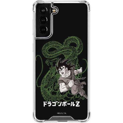 Dragon Ball Z Goku and Shenron Galaxy S21 FE Clear Case