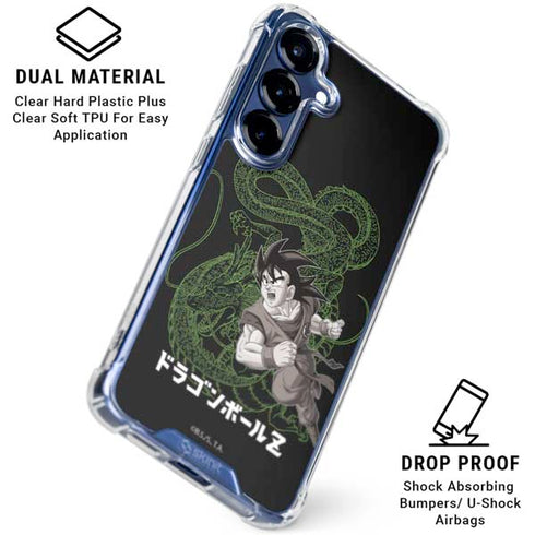 Dragon Ball Z Goku and Shenron Galaxy S25 Clear Case