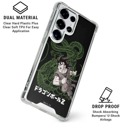 Dragon Ball Z Goku and Shenron Galaxy S25 Ultra Clear Case