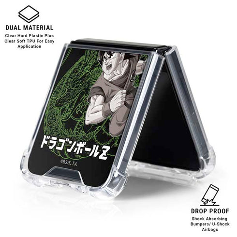 Dragon Ball Z Goku and Shenron Galaxy Z Flip6 Clear Case
