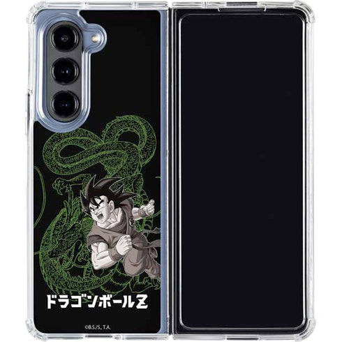 Dragon Ball Z Goku and Shenron Galaxy Z Fold5 5G Clear Case