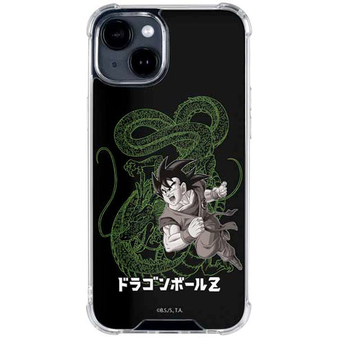 Dragon Ball Z Goku and Shenron iPhone 14 Plus Clear Case