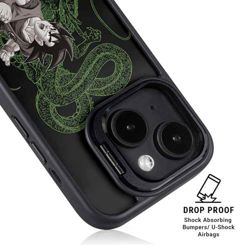 Dragon Ball Z Goku and Shenron iPhone 14 Plus Kickstand Case