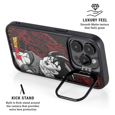 Dragon Ball Z Goku and Shenron iPhone 14 Pro Kickstand Case