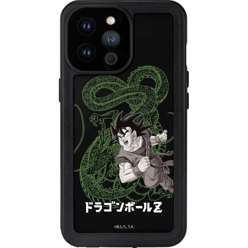 Dragon Ball Z Goku and Shenron iPhone 14 Pro Max Waterproof Case