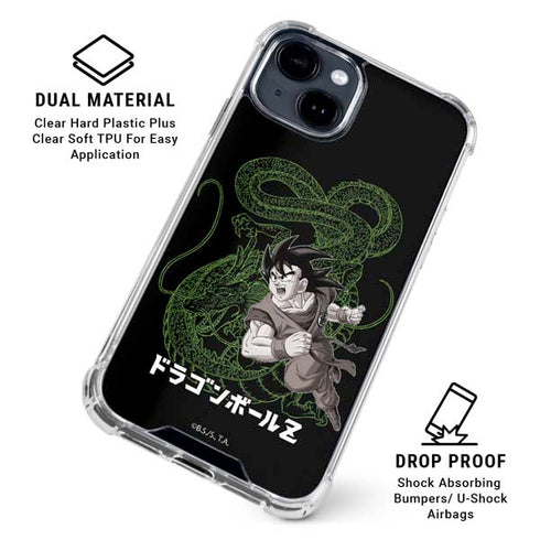Dragon Ball Z Goku and Shenron iPhone 15 Clear Case