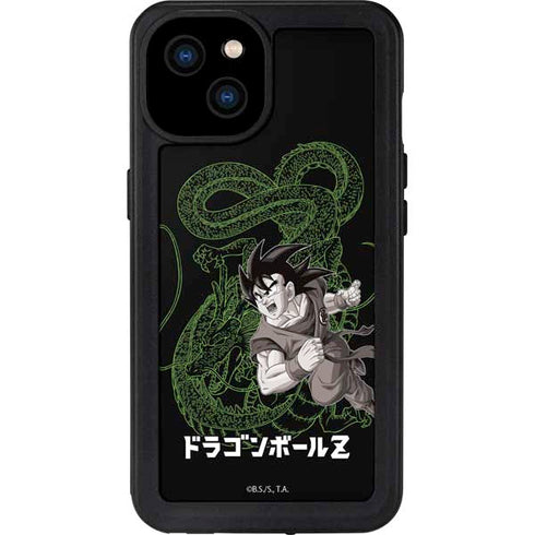 Dragon Ball Z Goku and Shenron iPhone 15 Plus Waterproof Case