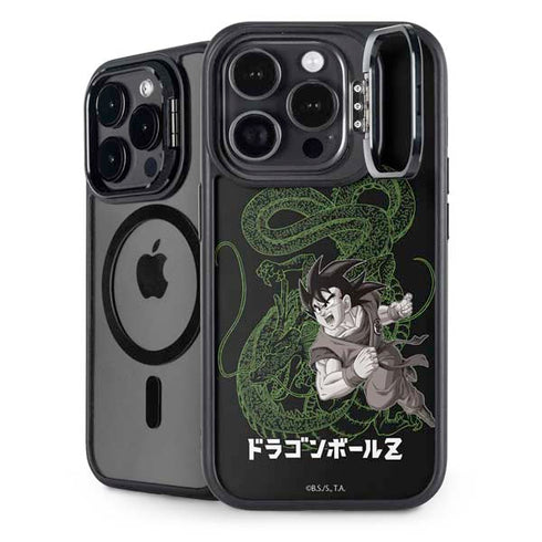 Dragon Ball Z Goku and Shenron iPhone 15 Pro Max Kickstand Case